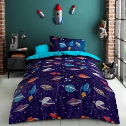 Kids Soft Touch Duvet Cover Set Single Space