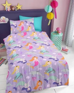 Kids Soft Touch Duvet Cover Set Single Mermaids