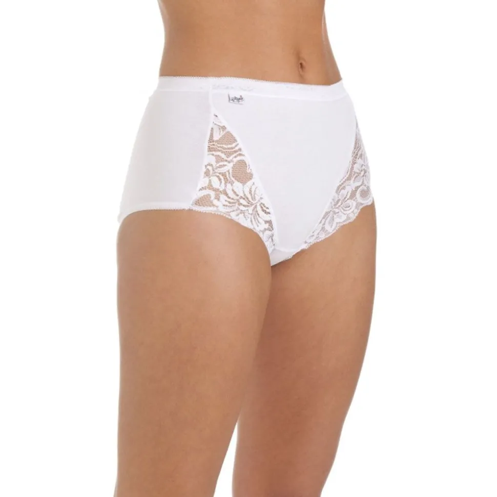Ladies Lace Maxi Cotton Briefs 3 Pack