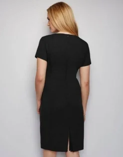 Ladies Lapel Dress - Black