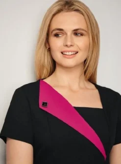 Ladies Lapel Dress - Pink