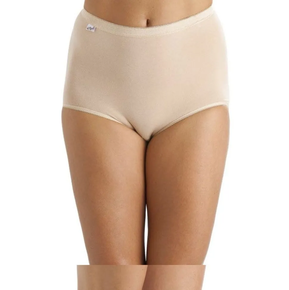 Ladies Nude Maxi Cotton Briefs 3 Pack
