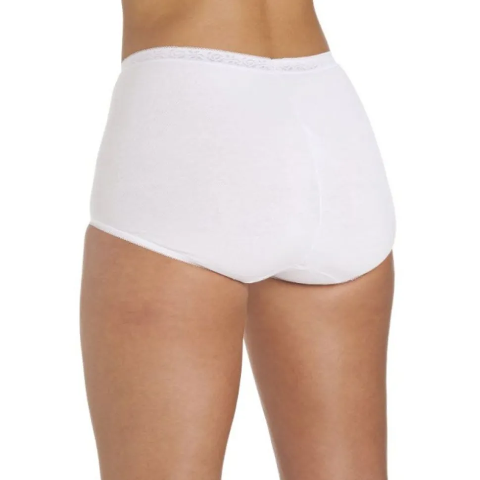 Ladies White Maxi Cotton Briefs 3 Pack