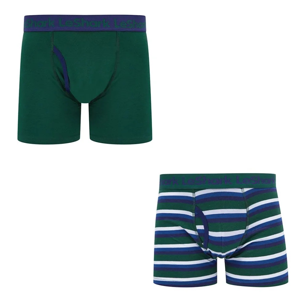 Le Shark 2 Pack Boxers Eden Green