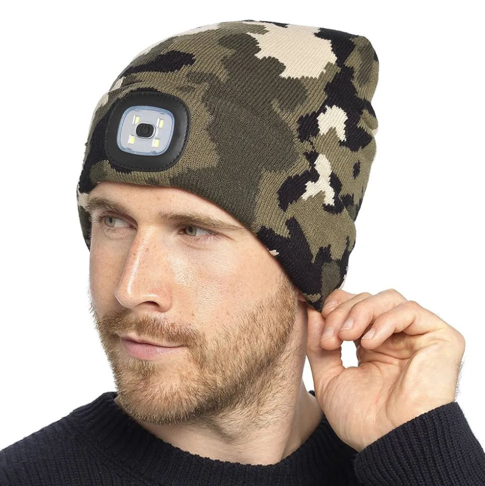 LED Beanie Hat Camo