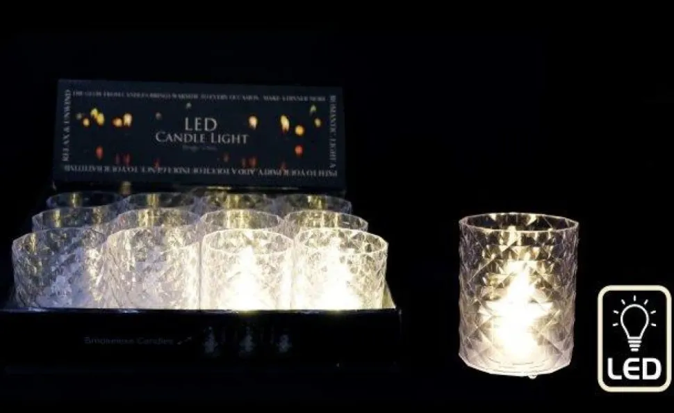 Led Diamond Tea Light Holder 5x6cm