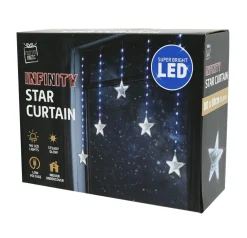 LED Infinity Stars Curtain Lights White