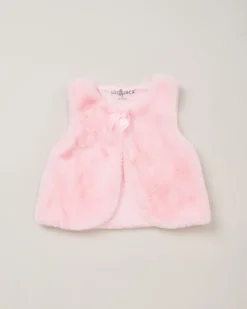 Lily & Jack Faux Fur Gilet 3-Piece Pink Sparkle Star Outfit Set