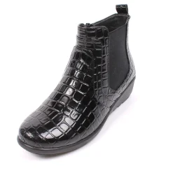 Linda Croc Women's Comfort Walk Boots Black