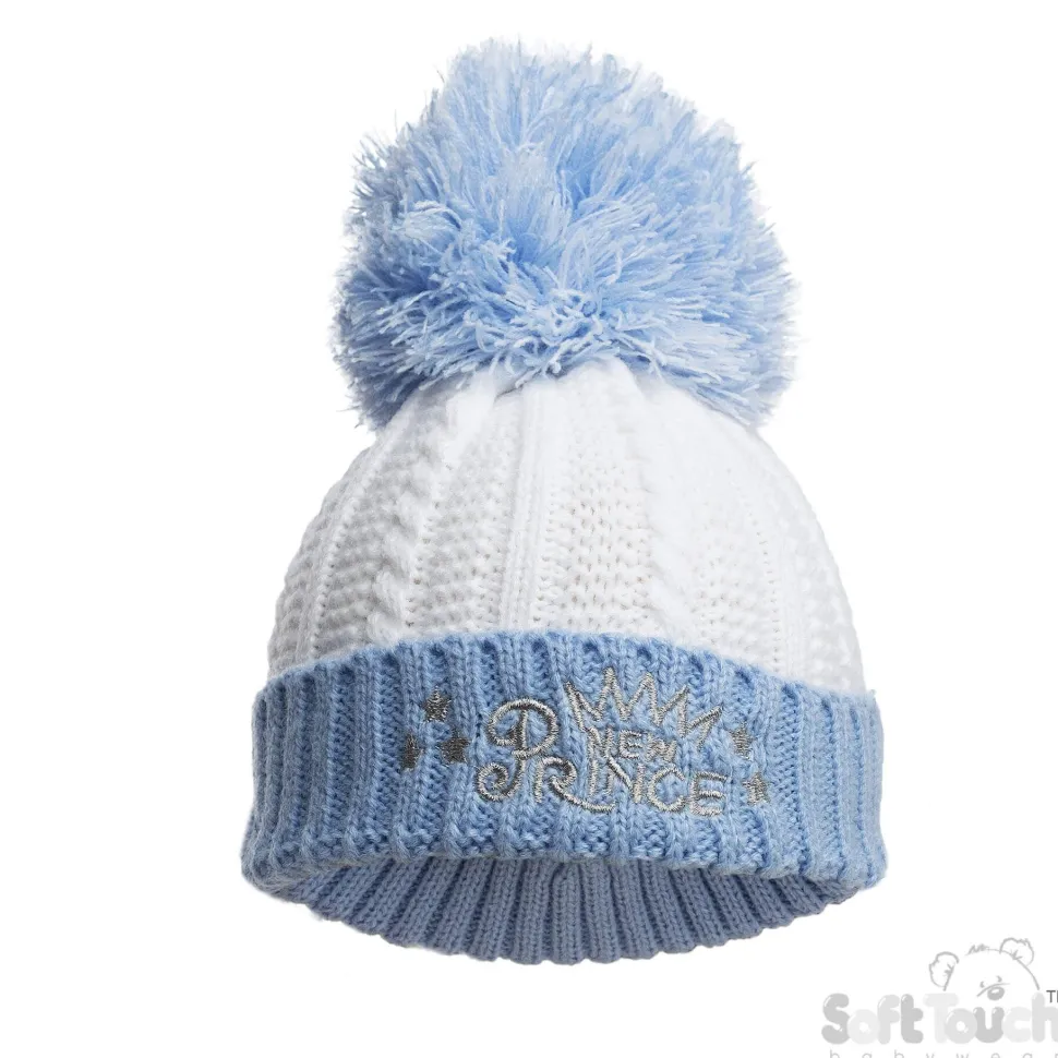 Little Prince Blue Bobble Baby Hat