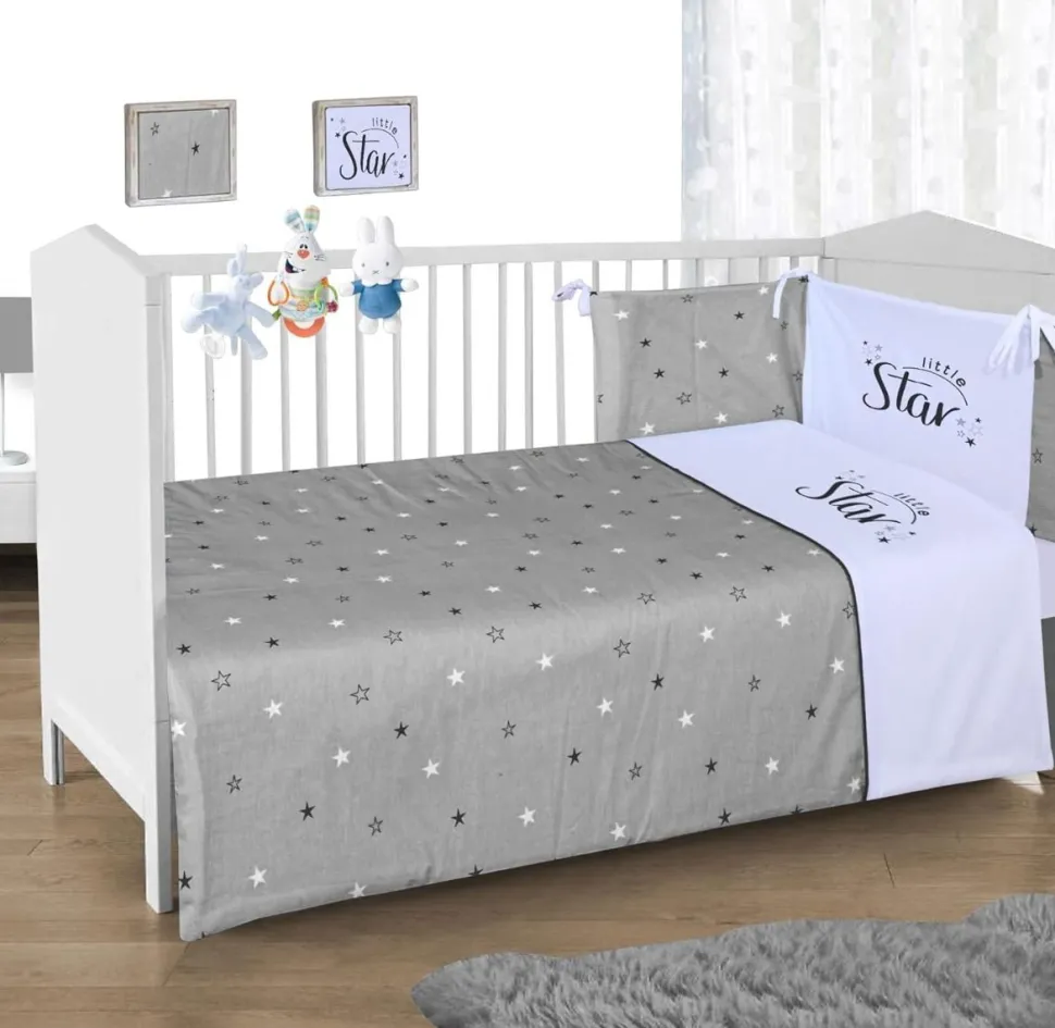 Little Star 3 Piece Cot Bed Bale Grey