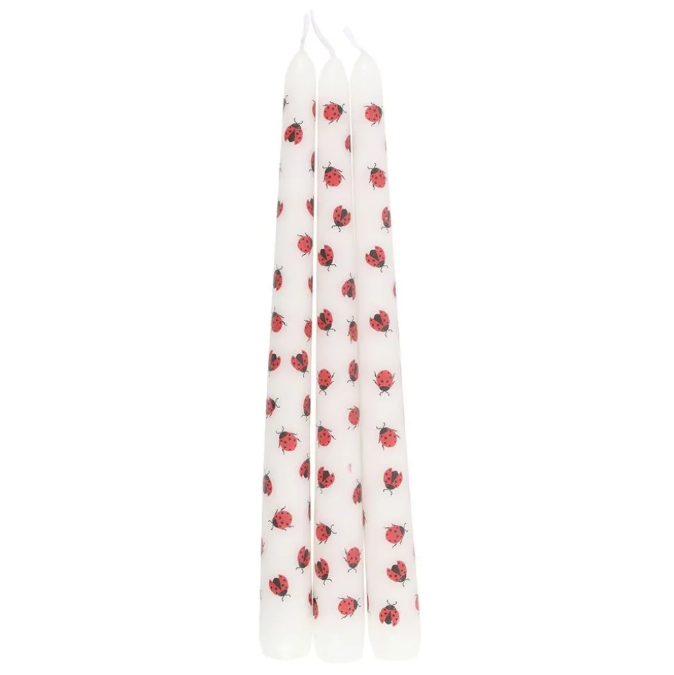 Love Bug Ladybird Taper Candles - Set of 3