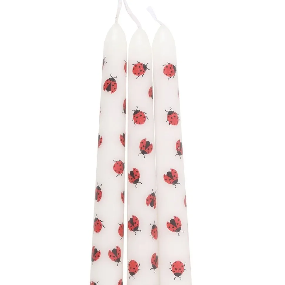 Love Bug Ladybird Taper Candles - Set of 3