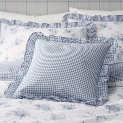 Lucie Floral Filled Cushion Blue by Catherine Lansfield