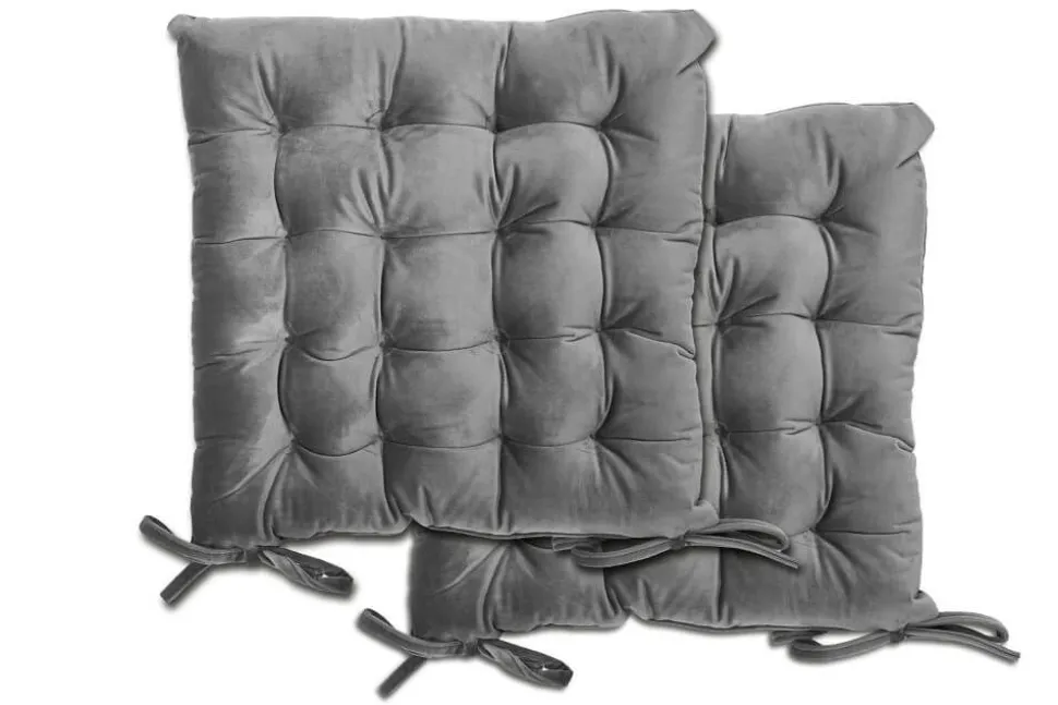 Luxurious Velvet Holland Silver Seat Pad