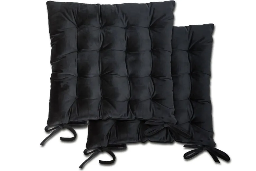 Luxurious Velvet Holland Black Seat Pad