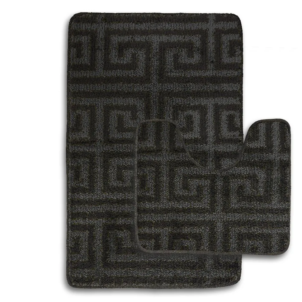 Luxury Bath Mat Set Black