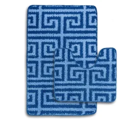 Luxury Bath Mat Set Blue