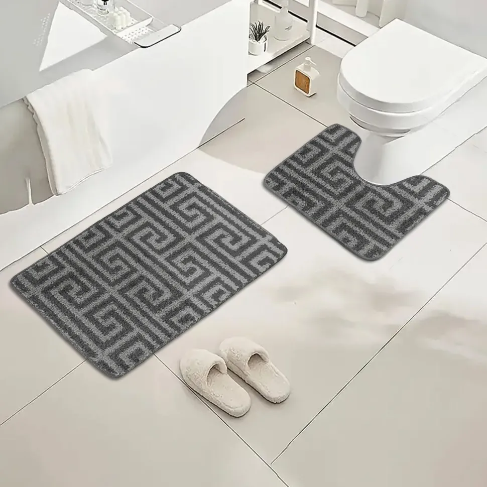 Luxury Bath Mat Set Grey