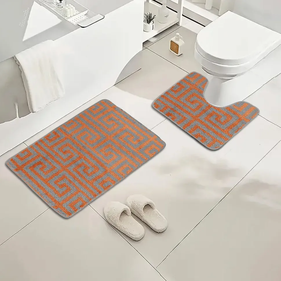 Luxury Bath Mat Set Orange