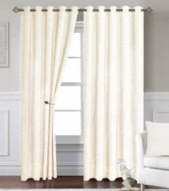 Lynton Eyelet Readymade Curtains Cream