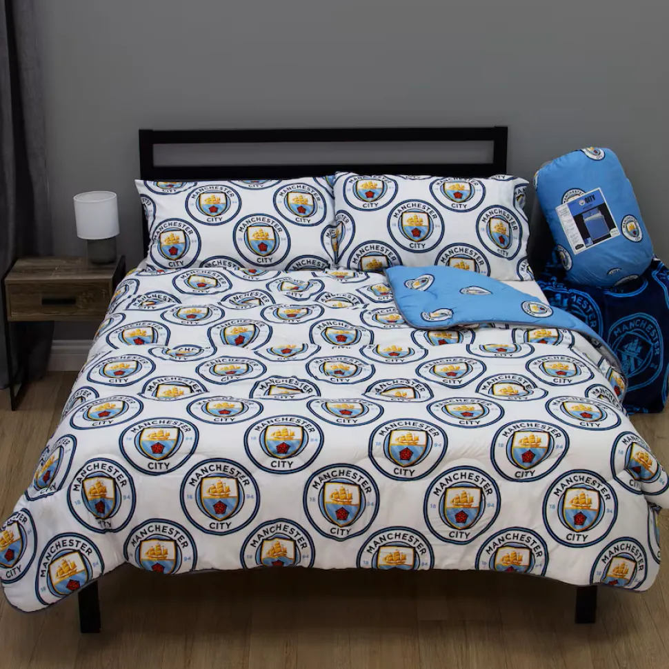 Manchester City Coverless 10.5 Tog Reversible Double Duvet - Bedding Set