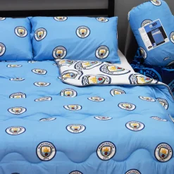 Manchester City Coverless 10.5 Tog Reversible Double Duvet - Bedding Set