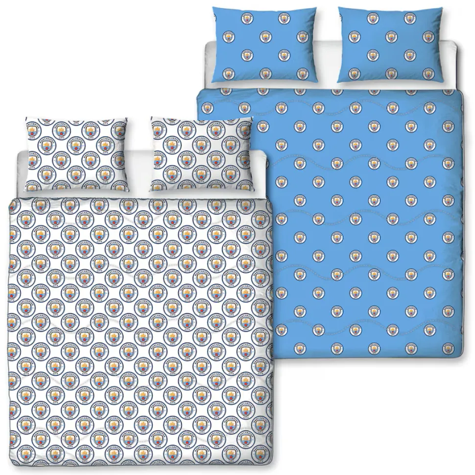 Manchester City Coverless 10.5 Tog Reversible Double Duvet - Bedding Set