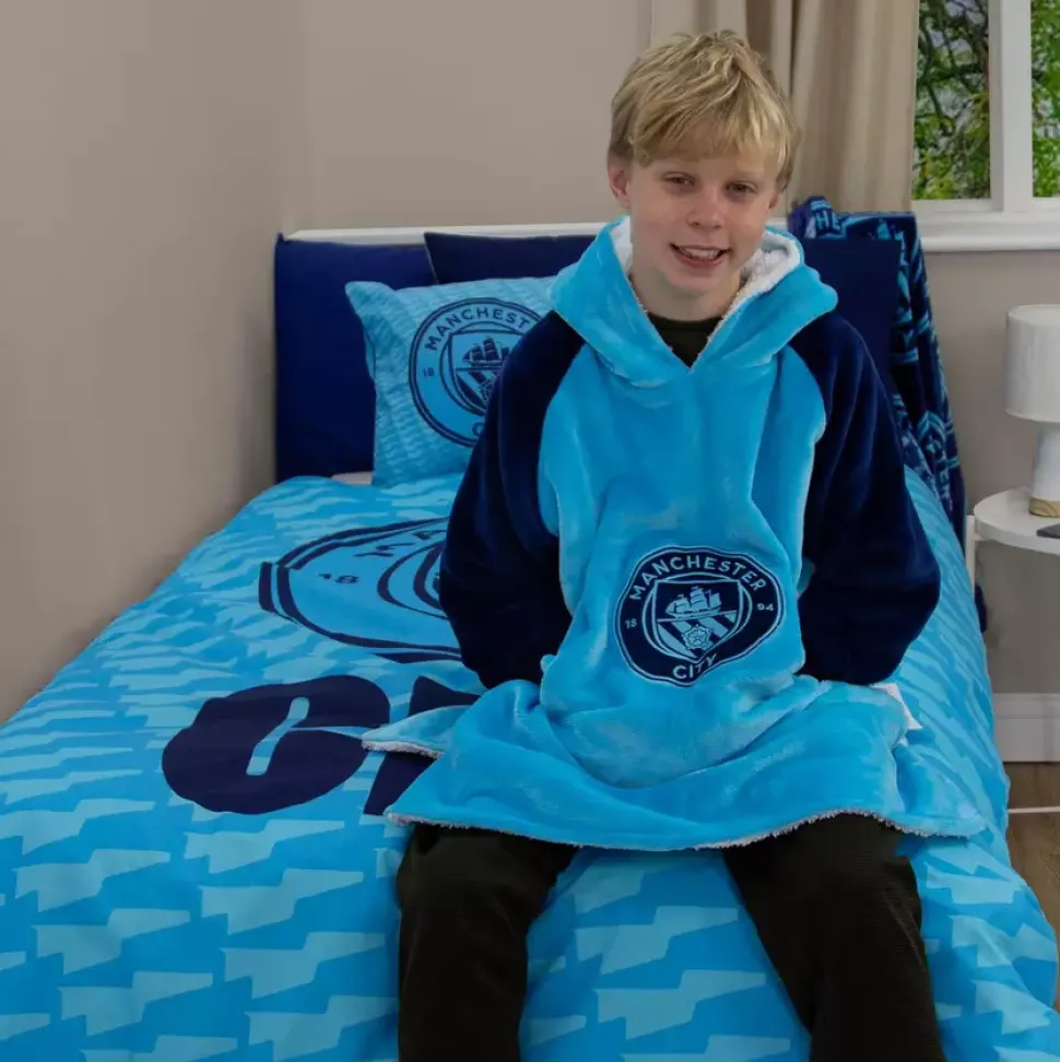 Manchester City FC Hugzee Wearable Fleece Hoodie – Medium
