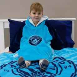 Manchester City FC Hugzee Wearable Fleece Hoodie – Medium