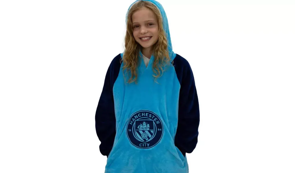 Manchester City FC Hugzee Wearable Fleece Hoodie – Medium