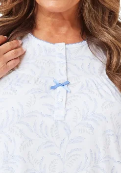 Marlon Floral Print Blue 100% Cotton Nightdress