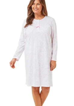 Marlon Floral Print Pink Long Sleeve 100% Cotton Nightdress