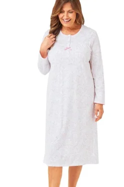Marlon Floral Print Pink Long Sleeve 100% Cotton Nightdress