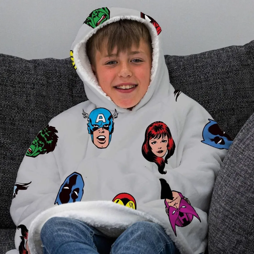Marvel Comic Hugzee Hooded Blanket Medium