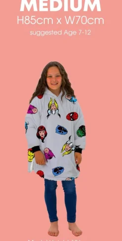 Marvel Comic Hugzee Hooded Blanket Medium