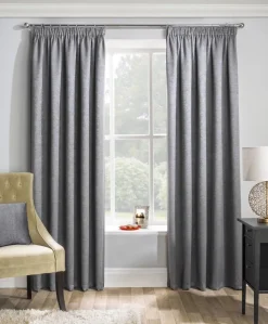 Matrix Grey Thermal Tape Top Curtains