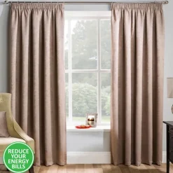 Matrix Latte Thermal Tape Top Curtains by Enhanced Living