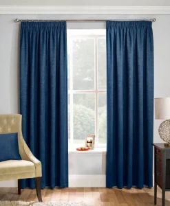 Matrix Navy Thermal Blockout Tape Top Curtains