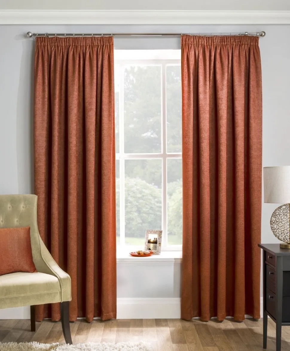 Matrix Orange Thermal Tape Top Curtains