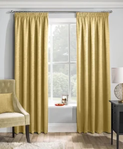 Matrix Thermal Tape Top Curtains Ochre