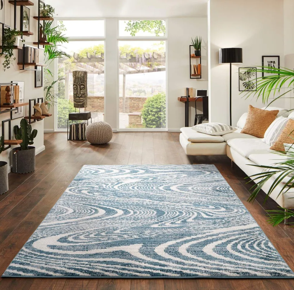 Mavira Swirl Blue Rug 67x110 cm