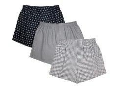 Men's 100% Cotton De Lucca 3 Pack Boxers Grey Mix