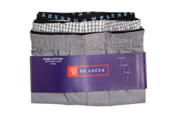 Men's 100% Cotton De Lucca 3 Pack Boxers Grey Mix