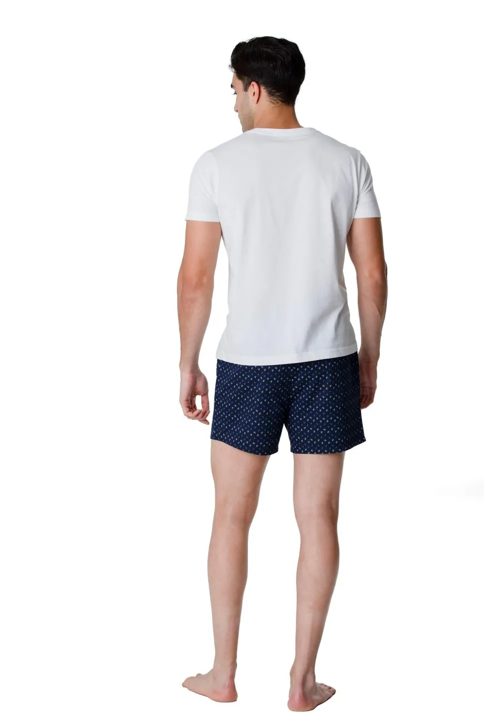 Men's 100% Cotton De Lucca 3 Pack Boxers Blue Mix