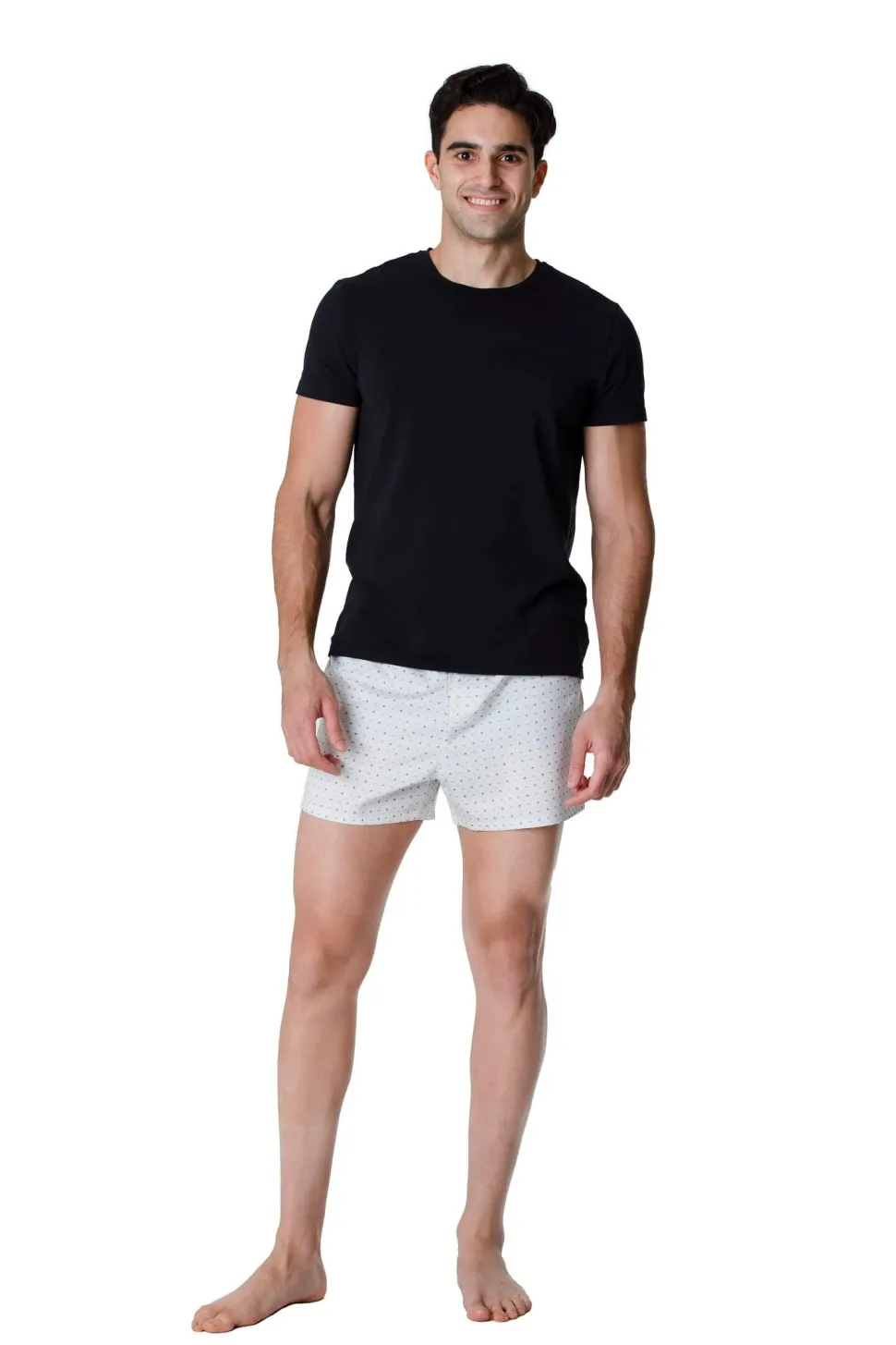 Men's 100% Cotton De Lucca 3 Pack Boxers Blue Mix