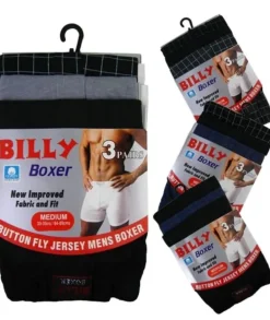 Mens 3 Pack Billy Boxers Button Fly