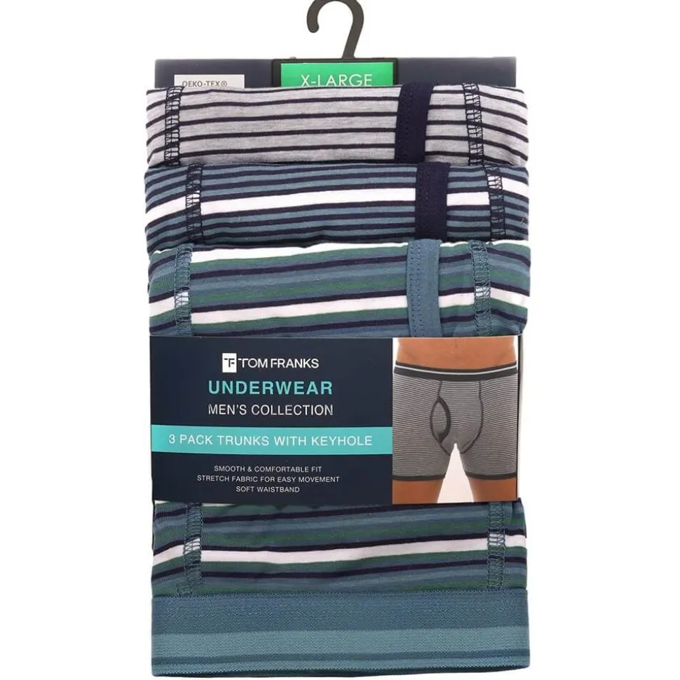 Mens 3 Pack Cotton Stretch Trunks