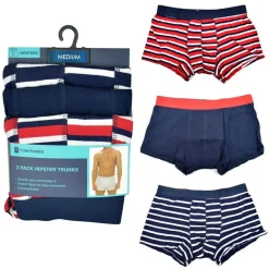 Men's 3 Pack Hipster Boxers Assorted