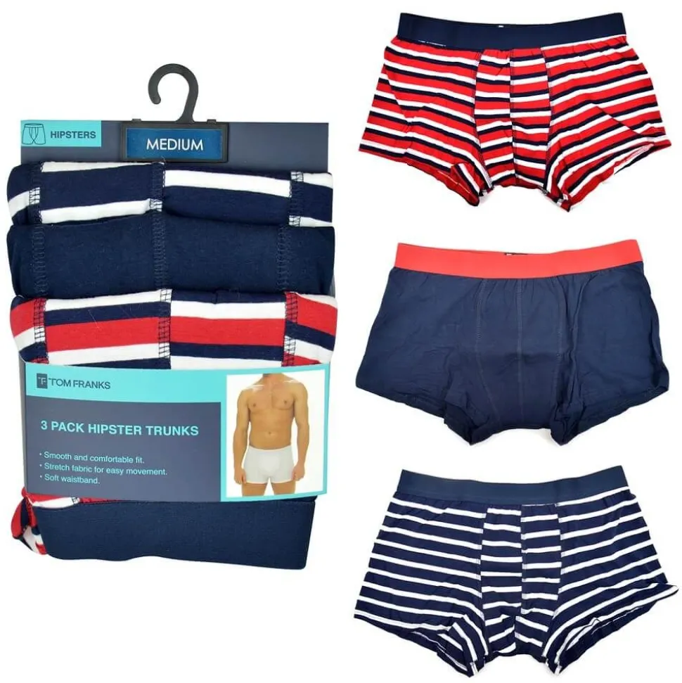 Men's 3 Pack Hipster Boxers Assorted